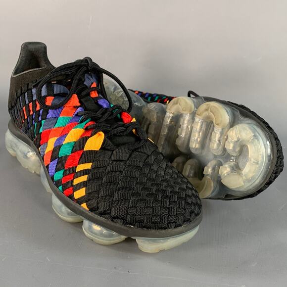Size 11 VaporMax Inneva Rainbow Black Multi Color Woven Chunky Sole Sneakers - Picture 5 of 8